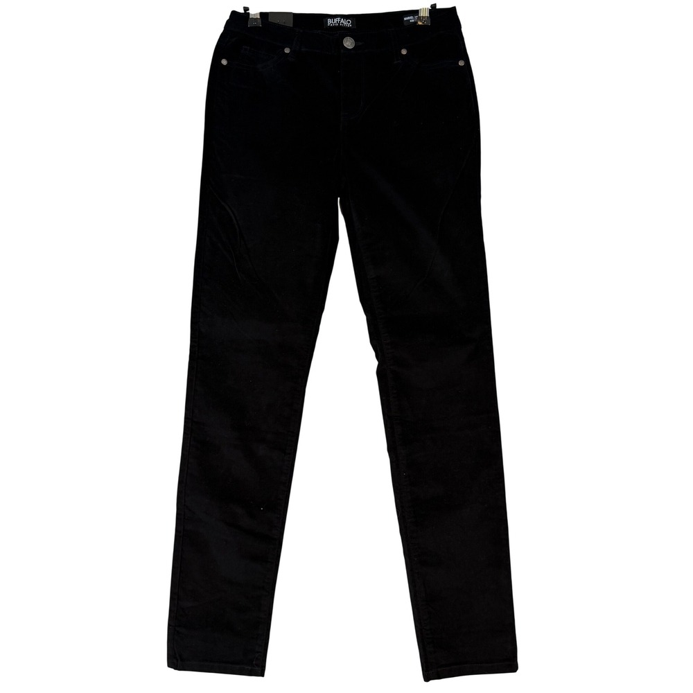 Buffalo David Bitton Marvel Black Velvet Mid Rise Stretch Skinny Pants 6/28 Goth
